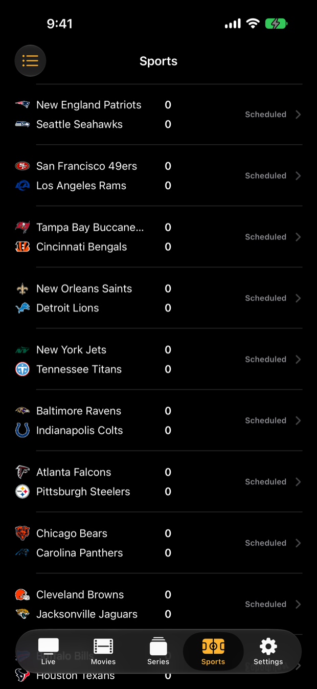 DuckTV live sports scores